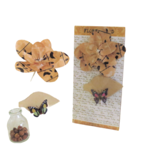 PFC-BWB: Brown Wire Birdy Paper flower card