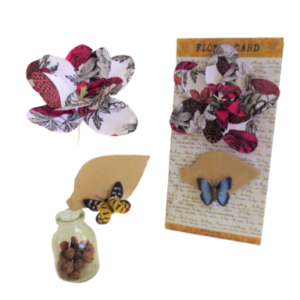 PFC-PPF: Pink Pine Paper flower card