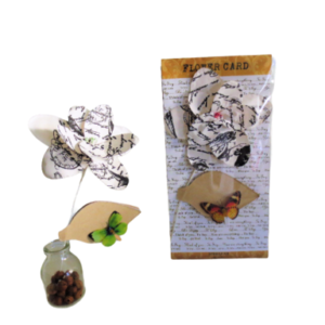 PFC-WEF: White ECO French Script paper flower card