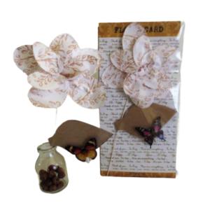 PFC-WGL: White Gold Leaf paper flower card