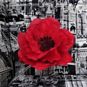 RED: Sakura paper flower